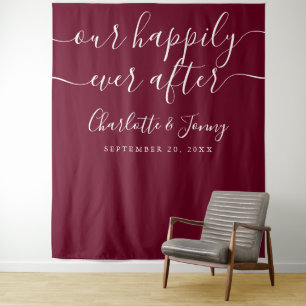 Tenture Fond de mariage élégant rouge Bourgogne pour photo