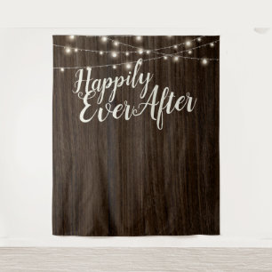 Tenture Fond de mariage en bois rustique pour toujours heu