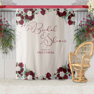 Tenture Fond de mariage floral Rose Royale Bourgogne