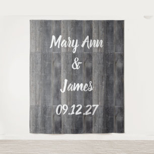 Tenture Fond de mariage personnalisé en bois