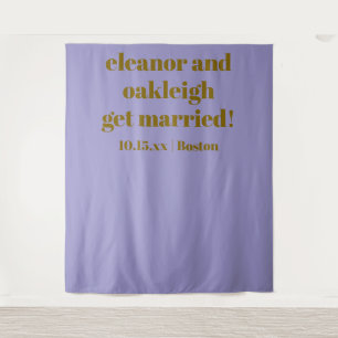 Tenture Fond de mariage personnalisé moderne violet doux a