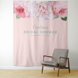 Tenture Fond de mariage rétro floral rose simple