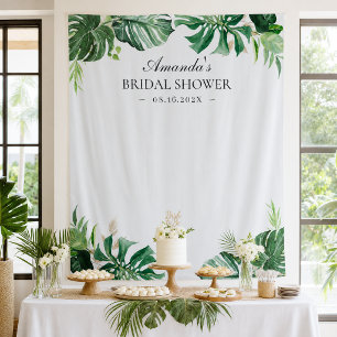 Tenture Fond de mariage tropical avec feuilles de palmier