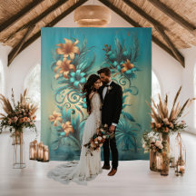 Fond de mariage tropical iridescent élégant