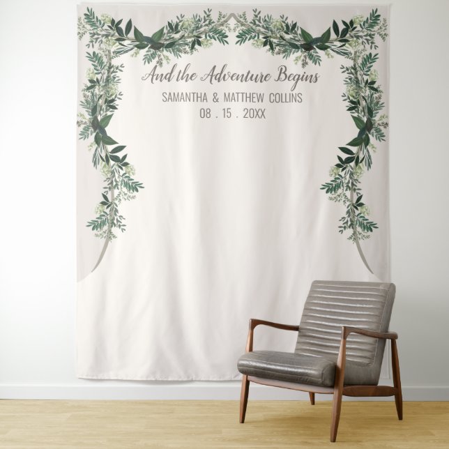 Tenture Fond de mariage verdure élégante photomaton (En situation)