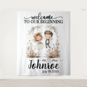 Tenture Fond de Mariage Whimsical personnalisable