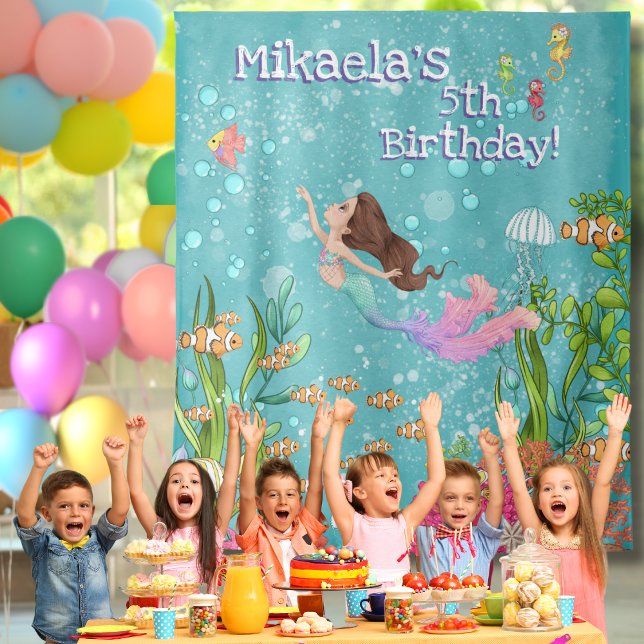 Tenture Fond de mur de sirène brun rose sous la mer (Créateur téléchargé)