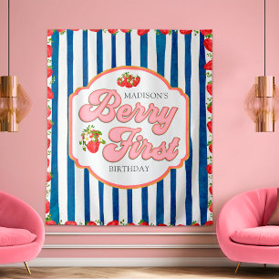 Tenture Fond de naissance de la première fraise de Berry b