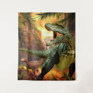 Tenture Fond de naissance Garçons Dinosaure TRex Toile