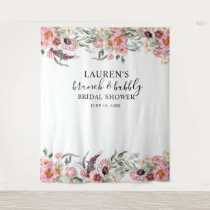 Tenture Fond de photo de mariage bulles et brunch à fleurs