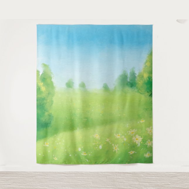 Tenture Fond de photo de paysage de printemps et d'été (Devant)