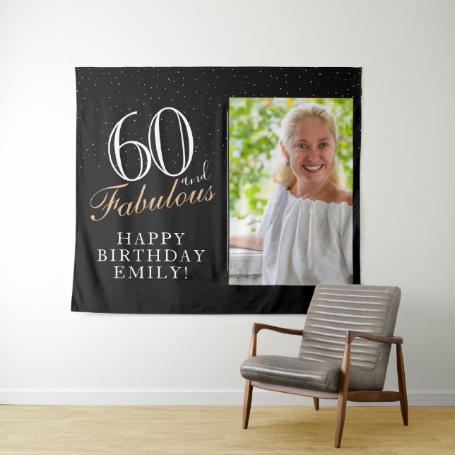 Tenture Fond de photo pour 60 ans et fabuleux anniversaire (En situation (horizontale))