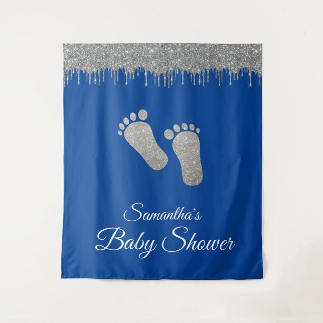 Tenture Fond de photo pour Baby Shower Pieds Paillettes Ar (Devant)
