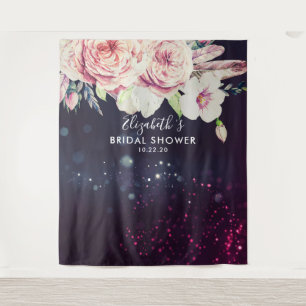 Tenture Fond de photobooth de mariage Fleurs Lumières viol