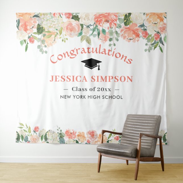Tenture Fond de photographie de remise de diplômes de rose (En situation (horizontale))