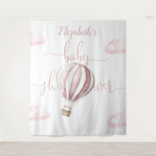 Tenture Fond de photographie pour Baby Shower Fille Ballon