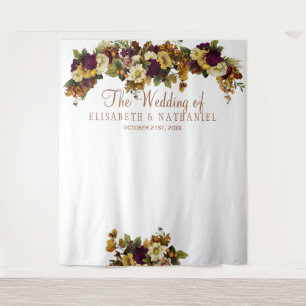 Tenture Fond de photomaton chic floral automnal pour maria