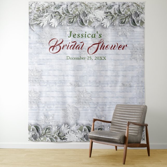 Tenture Fond de photomaton de mariage à feuillage élégant (En situation)