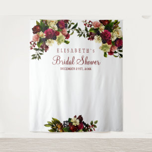 Tenture Fond de photomaton de mariage floral Bourgogne