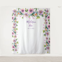 Fond de photomaton floral rose pour mariage