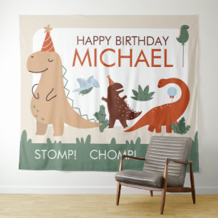 Tenture Fond de photomaton pour anniversaire de dinosaure