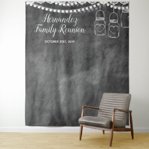 Tenture Fond de photomaton pour réunion de famille rustiqu