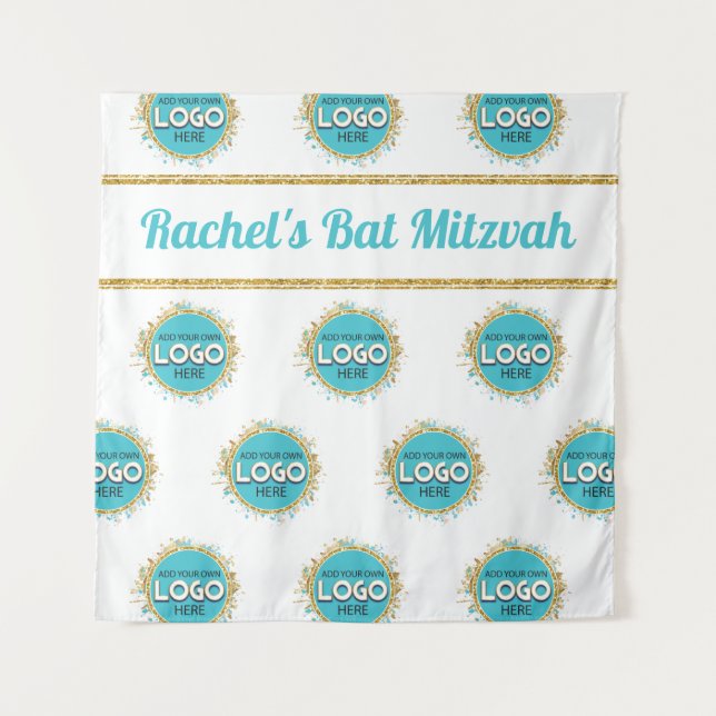Tenture Fond de répétition de Bar Mitzvah avec votre logo (Devant)