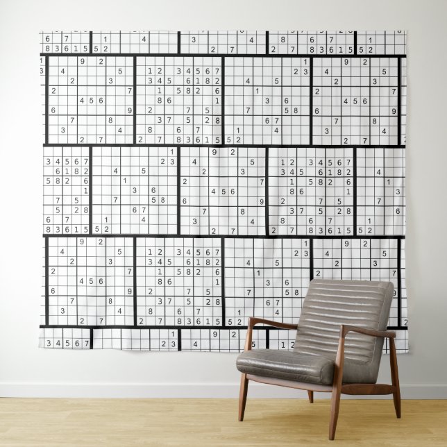 Tenture Fond de réunion virtuelle ZOOM SUDOKU amusant (En situation (horizontale))