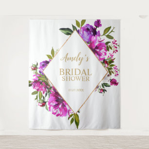 Tenture Fond de salle pour Baby Shower - Fleurs Violettes