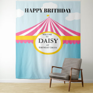 TENTURE FOND DE SCÈNE D'ANNIVERSAIRE DE CIRQUE