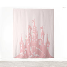 Fond de scène de fête Château Rose Conte de Fées P