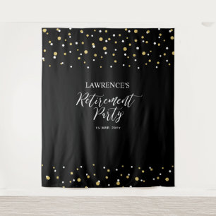 Tenture Fond de scène de fête de retraite avec confettis d