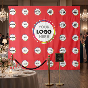 Tenture Fond de scène de logo d'entreprise rouge Mur de