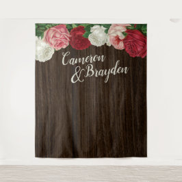 Tenture Fond de scène de mariage rustique floral boisé pou