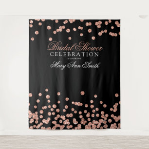 Tenture Fond de scène en confettis rose gold pour fête de