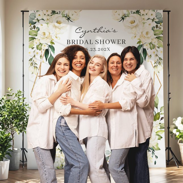 Tenture Fond de scène floral géométrique pour mariage (Créateur téléchargé)