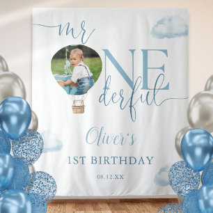 Tenture Fond de scène pour 1er anniversaire Mr Onederful P