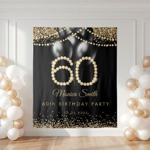 Tenture Fond de scène pour 60e anniversaire Elegant Gold D