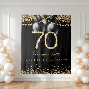 Tenture Fond de scène pour 70e anniversaire Elegant Gold D
