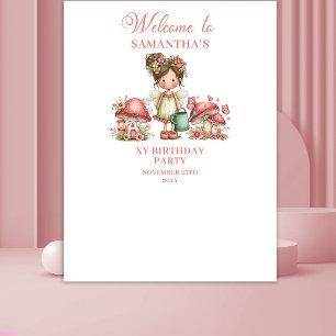 Tenture Fond de scène pour anniversaire de fille, fleurs r