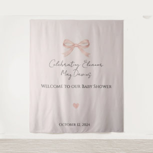 Tenture Fond de scène pour Baby Shower Fille Coquette Ruba