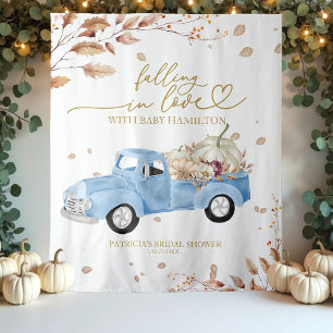 Tenture Fond de scène pour Baby Shower garçon Tomber amour