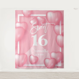 Tenture Fond de scène pour sweet sixteen 16 ans avec ballo
