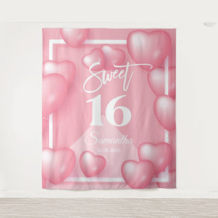 Tenture Fond de scène pour sweet sixteen 16 ans avec ballo