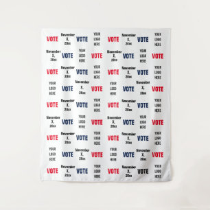 Tenture Fond de selfie de logo de campagne électorale de v