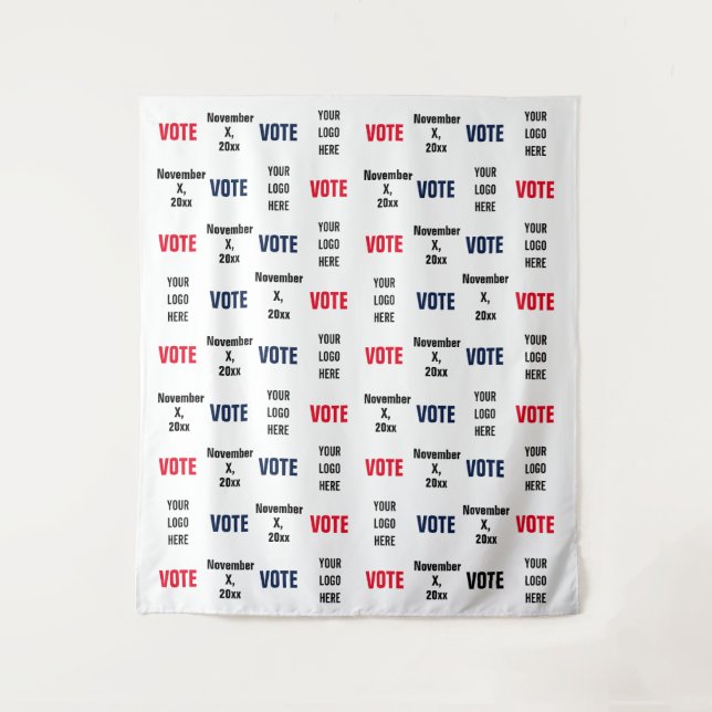 Tenture Fond de selfie pour le logo de la campagne élector (Devant)