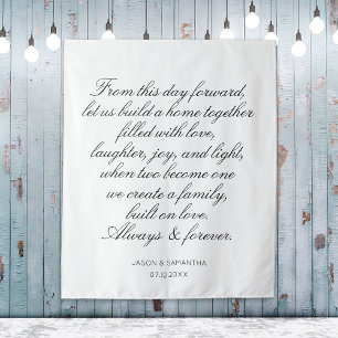Tenture Fond de serments de mariage calligraphie personnal