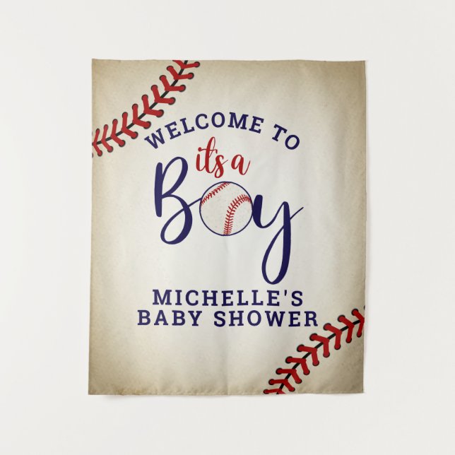 Tenture Fond de shower bébé baseball (Devant)