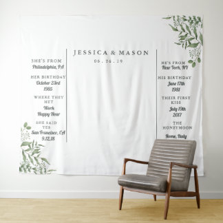 Tenture Fond de stand de mariage aux feuilles de eucalyptu