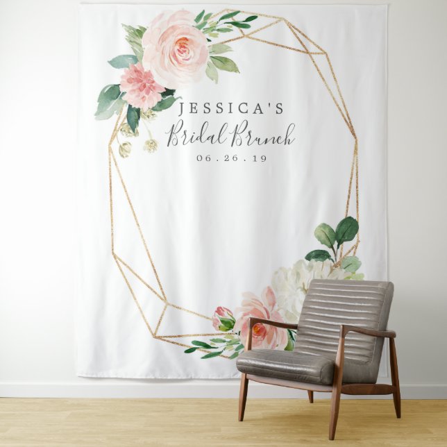 Tenture Fond de stand de mariage rose aérien pour Photoboo (En situation)